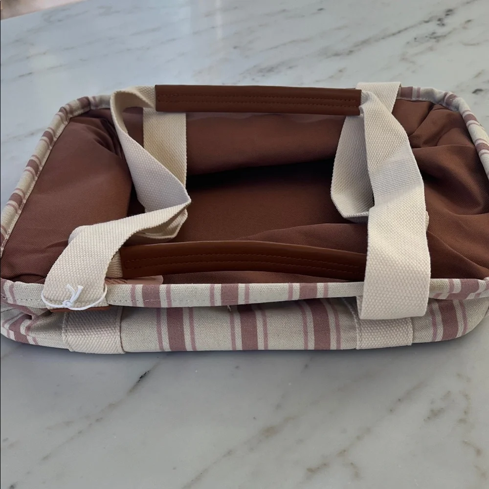 Poppy & Peonies Pink and Cream Striped Tote - Picture 6 of 6